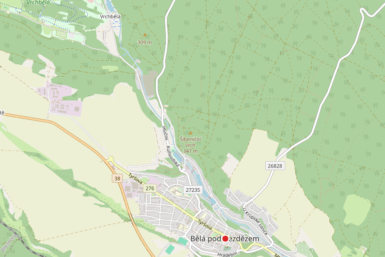 Záměr obce pronajmout část městského pozemku p.č. 2350/10 v k.ú. Bělá pod Bezdězem (ul. Táborová)