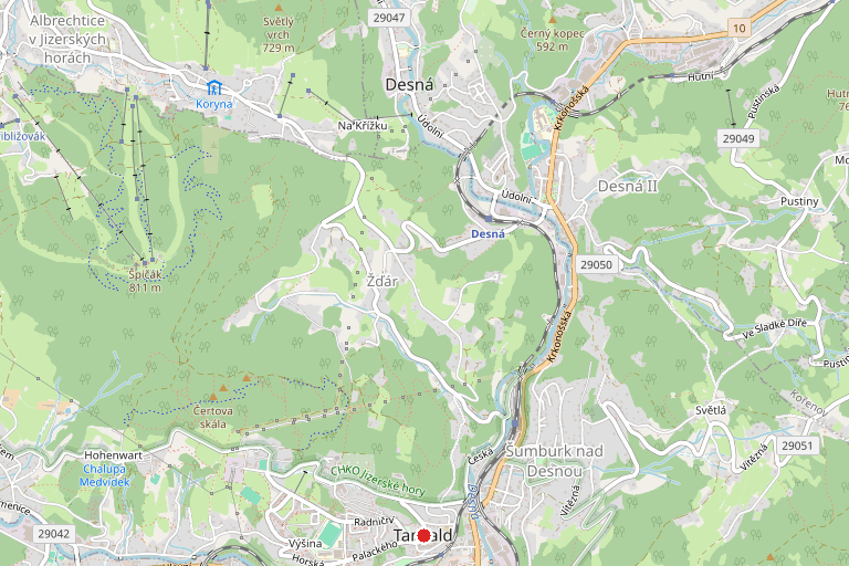 Město Tanvald - Zveřejnění záměru města na pronájem pozemku v majetku města Tanvald - část pozemkové parcely č. 1677/1 v katastrálním území Tanvald